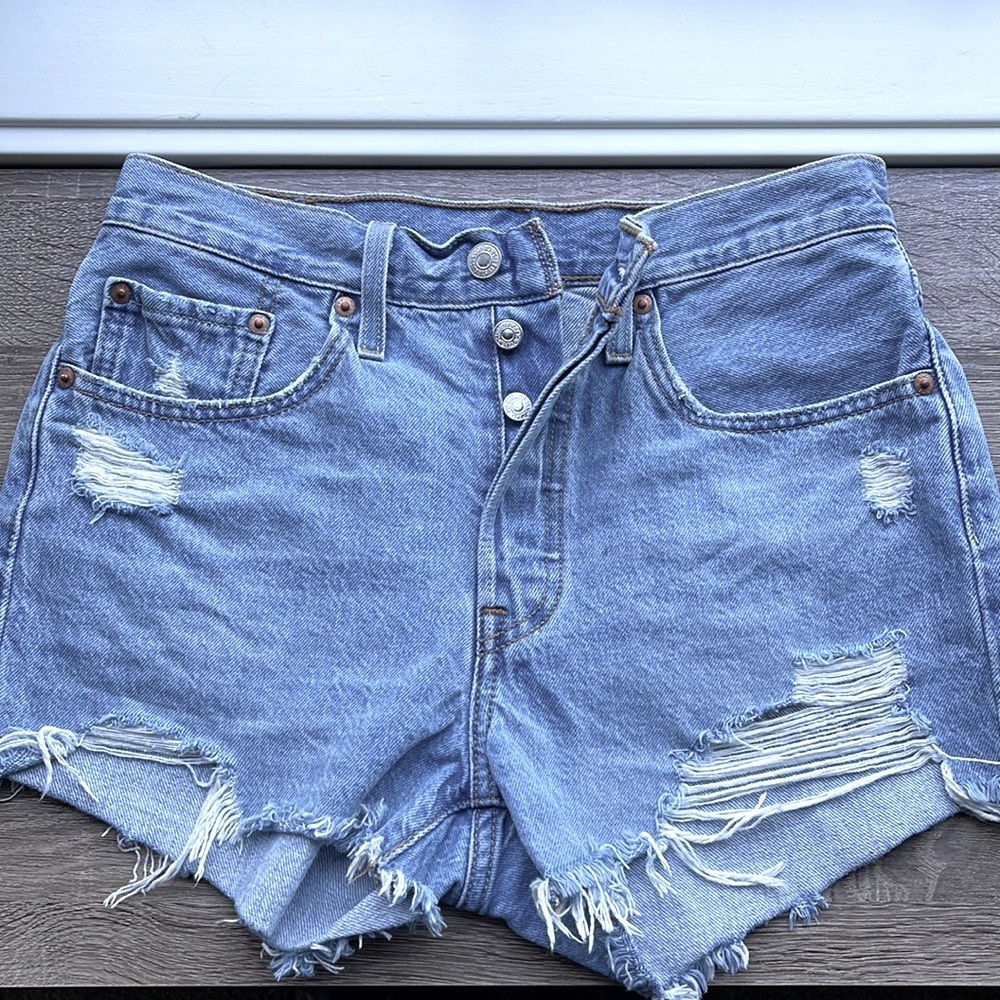 Levi's 501 High Waisted Denim Shorts